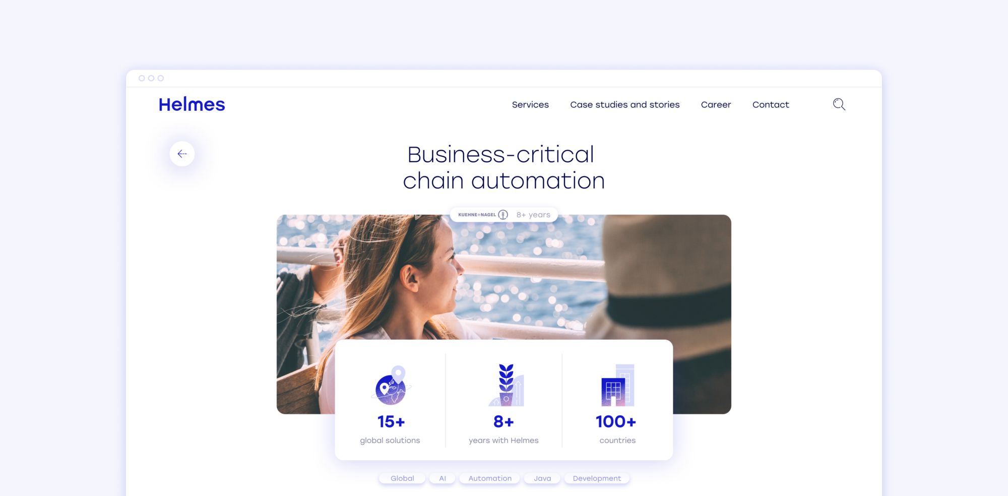 Helmes digital identity applied to its website